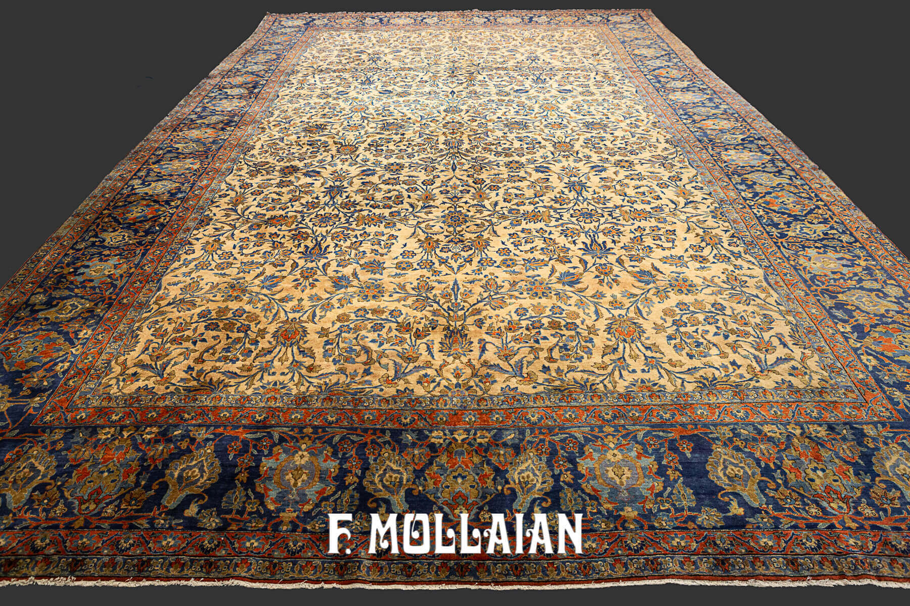 All-over Antique Persian Kashan Kurk Over-size Carpet n°:70729208